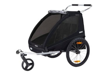 Thule - Coaster XT 2-Seat Bicycle Trailer and Stroller - Black - Front_Zoom