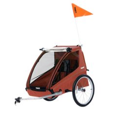 Thule - Cadence 2-seat Bike Trailer - Hot Sauce Red - Front_Zoom