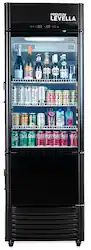Premium Levella - 12.5 cu. ft. 2-Door Commercial Merchandiser Refrigerator Glass-Door Beverage Display Cooler with Freezer and Ice Maker - Black - Front_Zoom