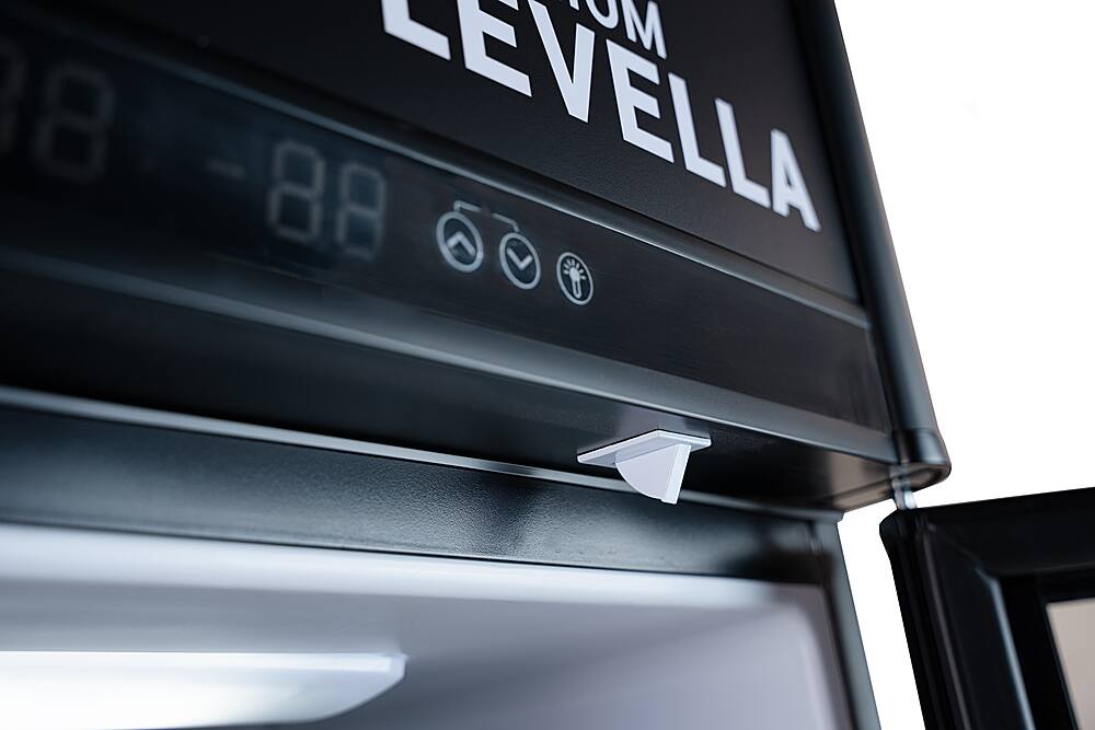 Alt View 2. Premium Levella - 12.5 cu. ft. 2-Door Commercial Merchandiser Refrigerator Glass-Door Beverage Display Cooler with Freezer and Ice Maker - Black.