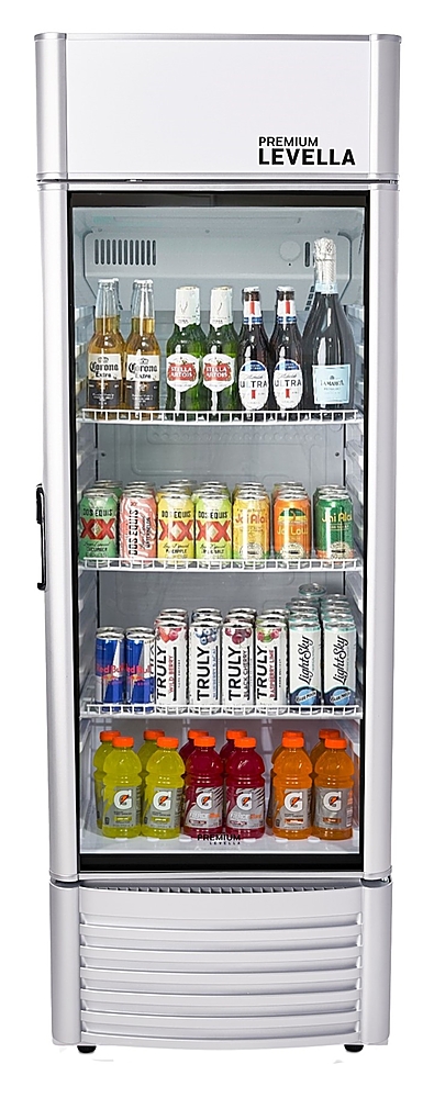 Premium Photo  Glass bottle of juice on a fridge shelf