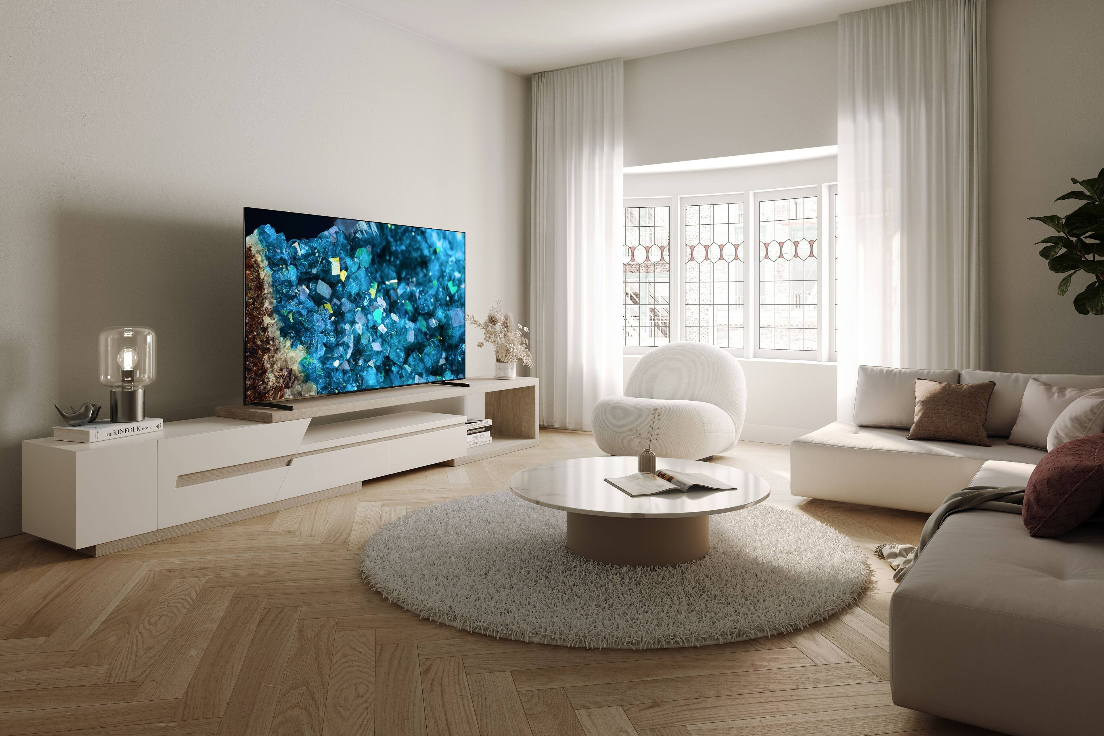 Alt View 16. Sony - 55" Class BRAVIA XR A80L OLED 4K UHD Smart Google TV - Black.