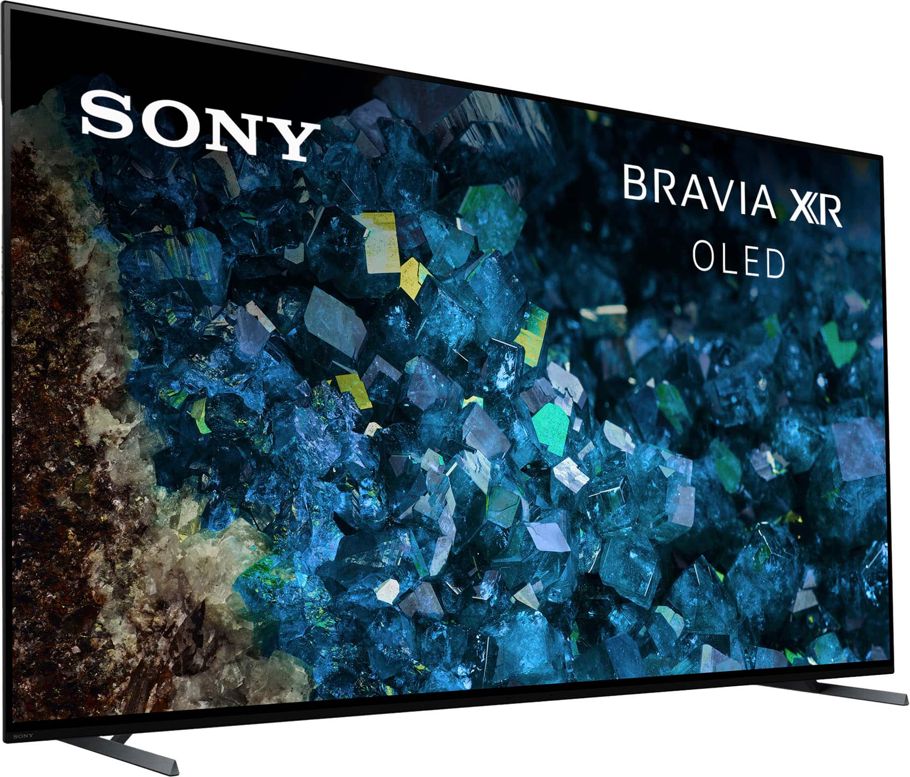 Left. Sony - 77" Class BRAVIA XR A80L OLED 4K UHD Smart Google TV - Black.