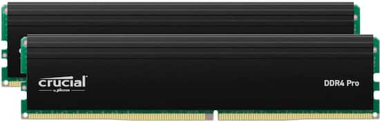 Front Zoom. Crucial - Pro 64GB Kit (2x32GB) 3200 MHz DDR4-3200 UDIMM Desktop Memory - Black.