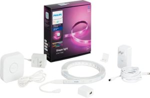 Philips - Geek Squad Certified Refurbished Hue White and Color Ambiance Lightstrip Plus 2M Starter Kit - Multi - Front_Zoom