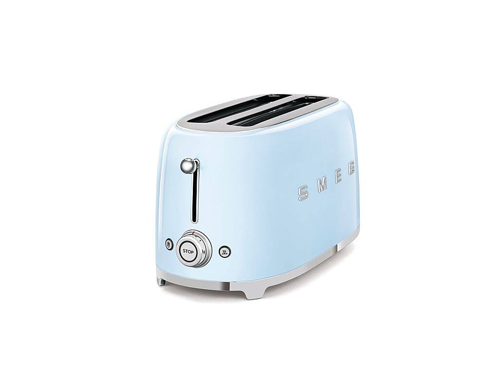 SMEG TSF02 4 Slice Long Wide Slot Toaster Pastel Blue TSF02PBUS Open