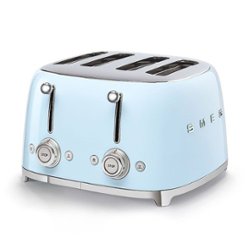SMEG - TSF03 4x4 Wide Slot Toaster - Pastel Blue - Front_Zoom