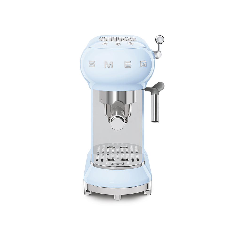 Left View: SMEG Semi-Automatic Espresso Machine with 15 bar pressure - Pastel Blue