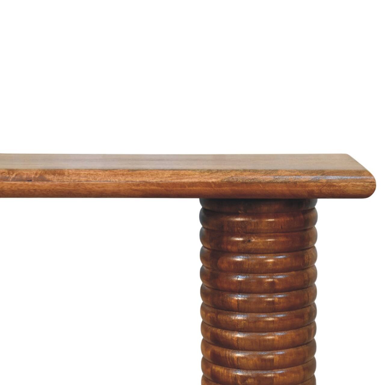 Back. Artisan Furniture - Artisan Furniture Solid WoodSculpted Leg Console - Brown.