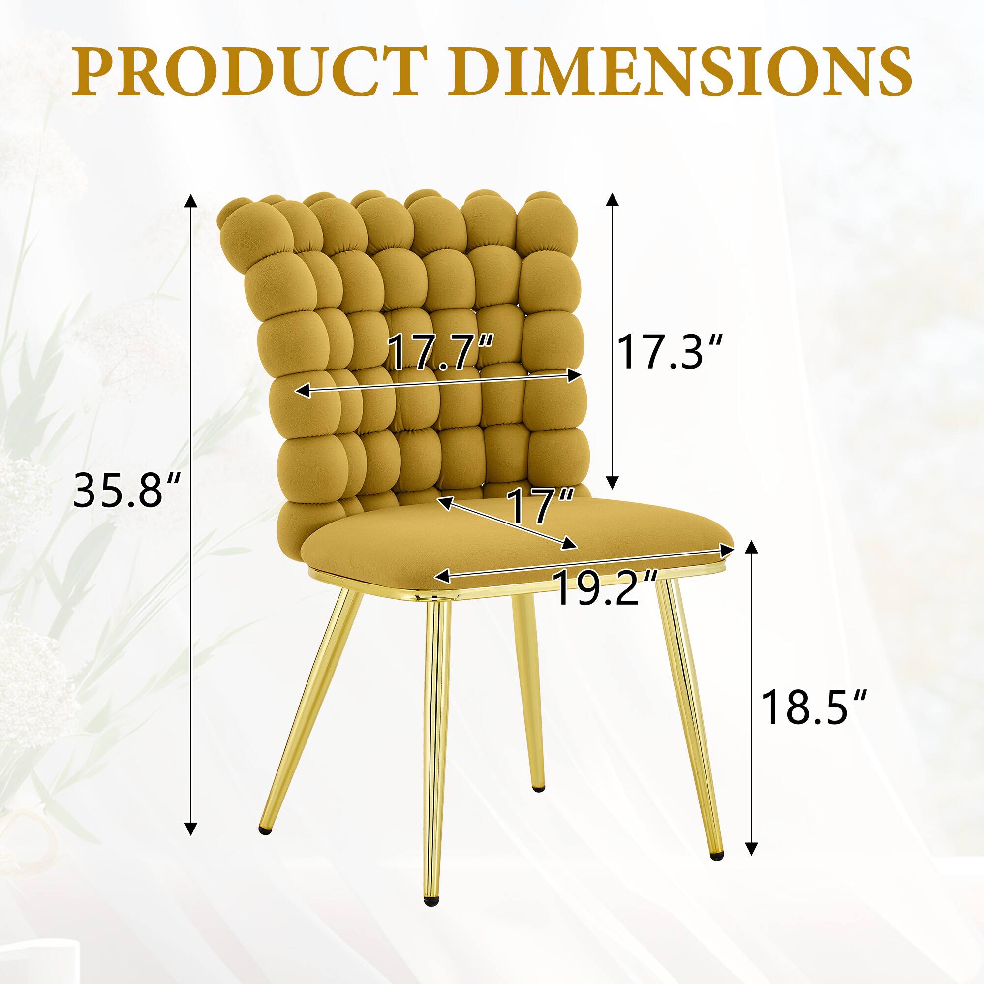 PRODUCT DIMENSIONS

17.7" 17.3" 35.8" 17" 19.2" 18.5"