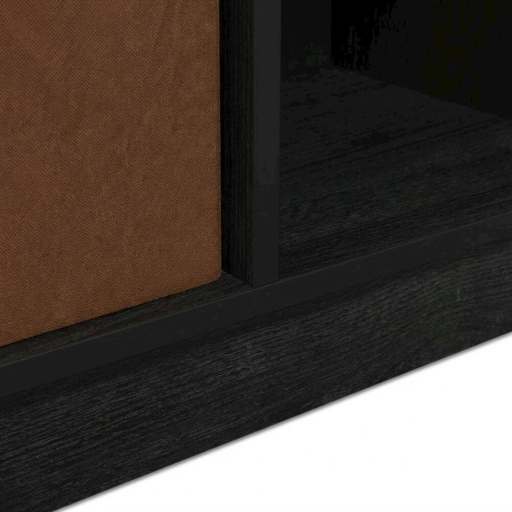 Alt View 2. FurniFact - 3x2 Wooden Bookcase with Bins in Medium Brown for Organized Storage - Americano/Medium Brown.