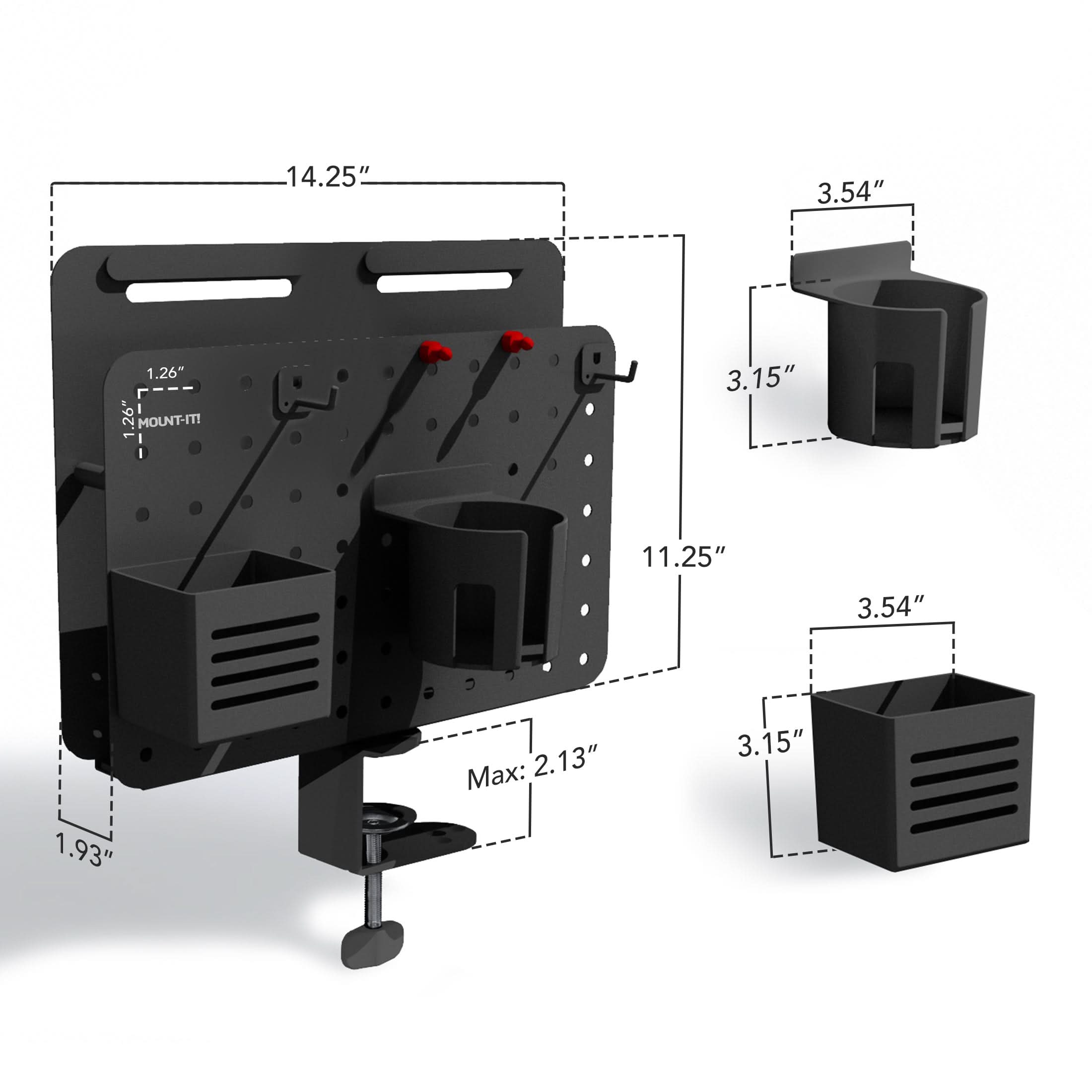 14.25" 3.54" 1 1.26" 1.26" MOUNT-IT 3.15" 11.25" 3.54" Max: 2.13" 3.15" 1.93"