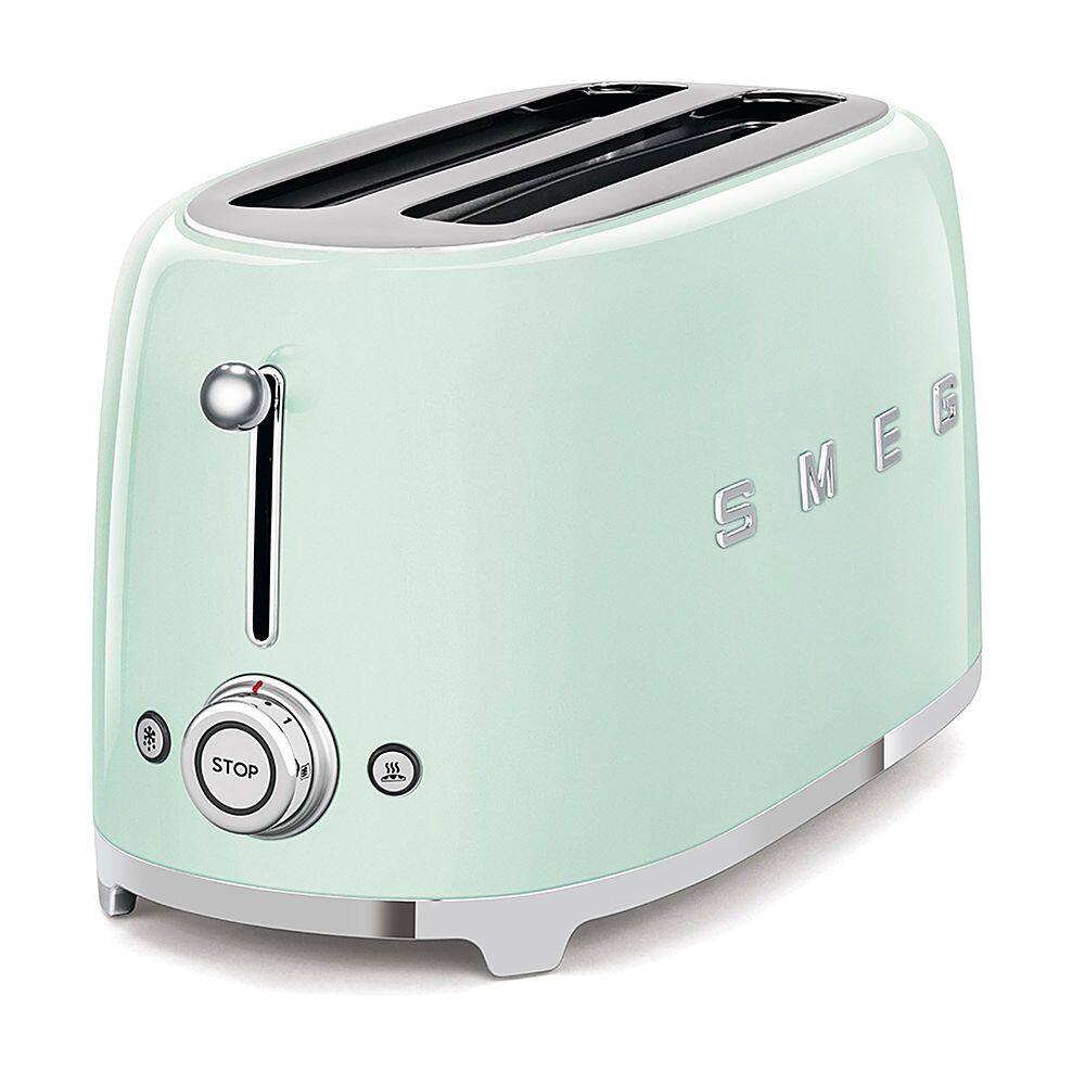 SMEG TSF02 4 Slice Long Wide Slot Toaster Pastel Green TSF02PGUS Open