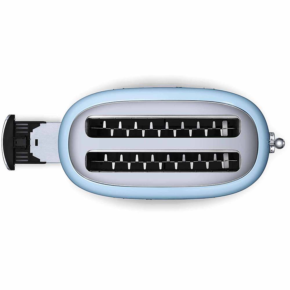 SMEG TSF02 4 Slice Long Wide Slot Toaster Pastel Green TSF02PGUS Open