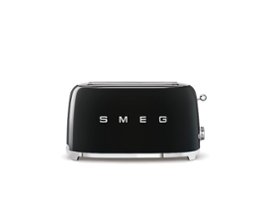 SMEG TSF02 4-Slice Long Wide-Slot Toaster - Black - Front_Zoom