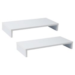 Mind Reader - Woodland Monitor Stand 2pc White - White - Front_Zoom