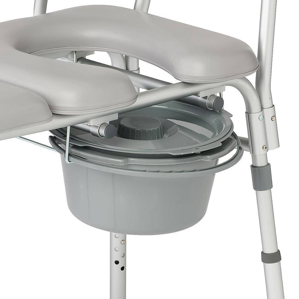 Angle. Medline - Combination Transfer Bench and Commode - gray.
