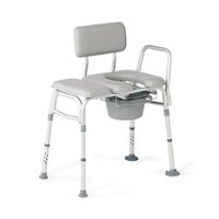Medline - Combination Transfer Bench and Commode - gray - Front_Zoom