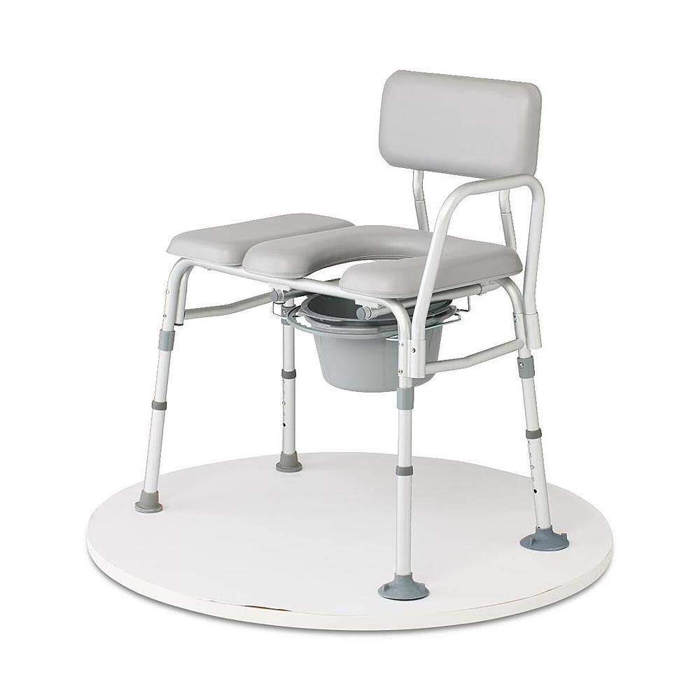 Left. Medline - Combination Transfer Bench and Commode - gray.