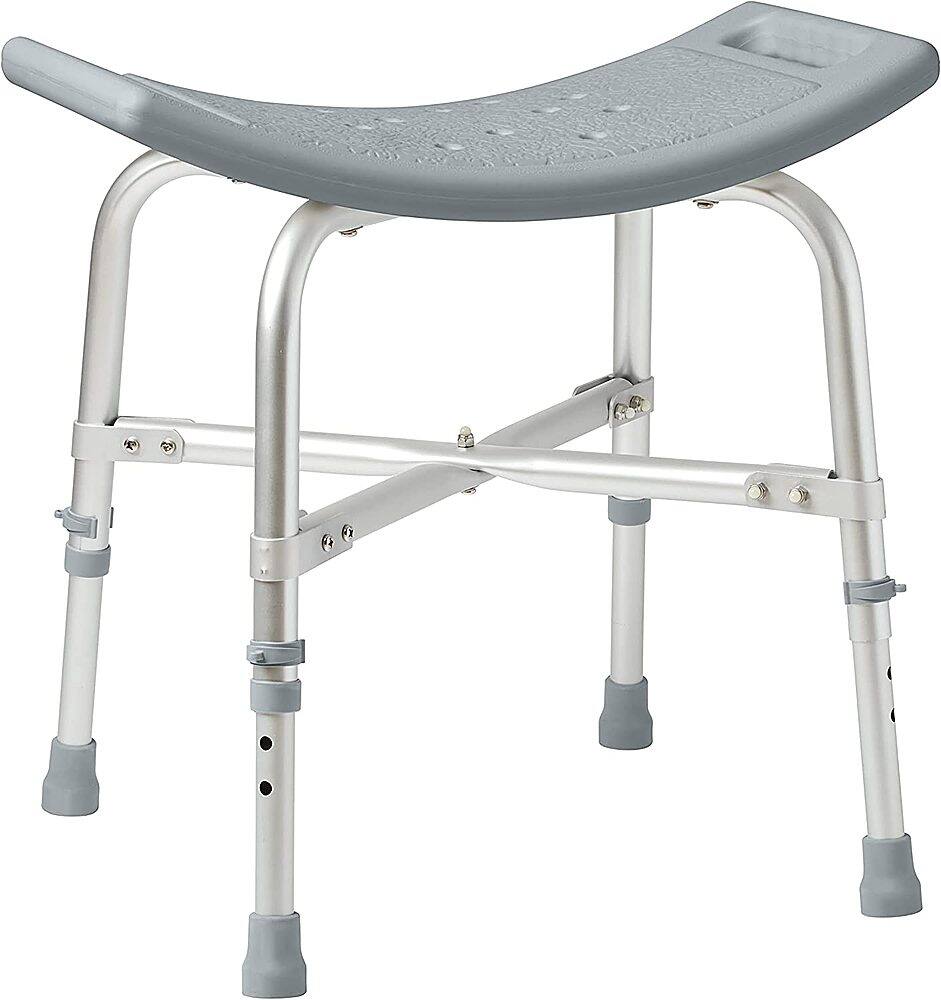 Left. Medline - Shower Chair with Backrest - gray.