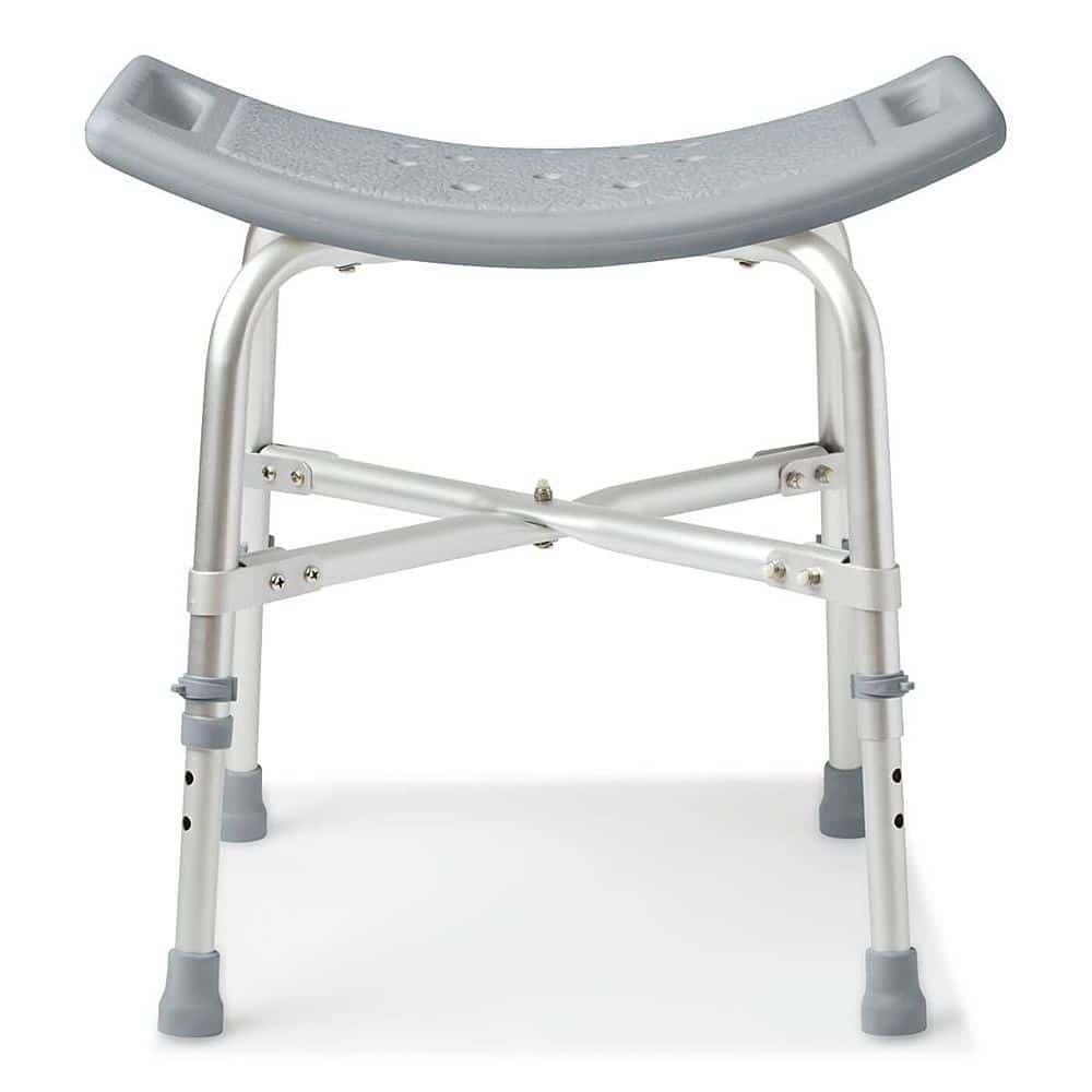Angle. Medline - Heavy Duty Shower Chair Bath Bench Without Back - gray.