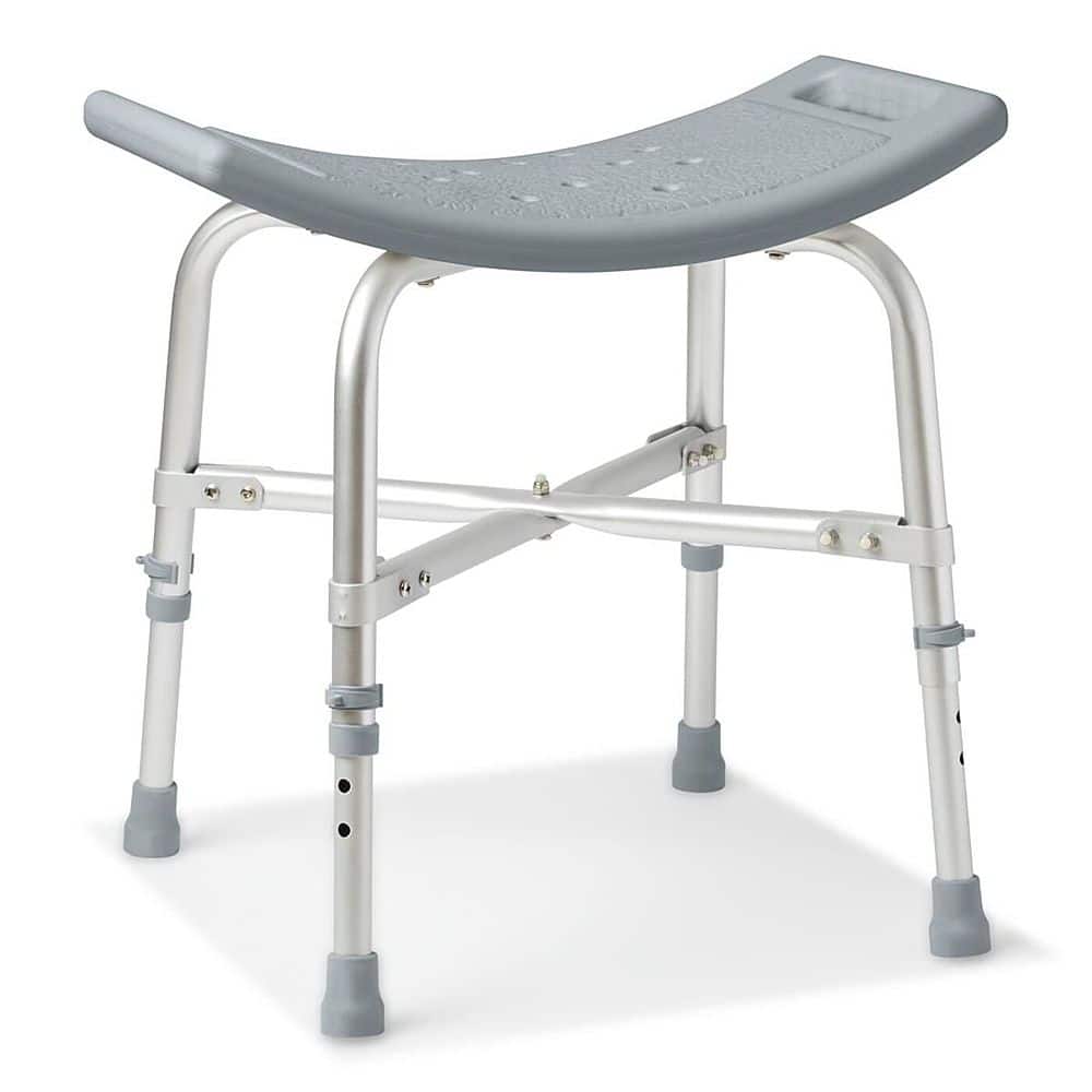 Medline - Heavy Duty Shower Chair Bath Bench Without Back - Gray - Front_Zoom
