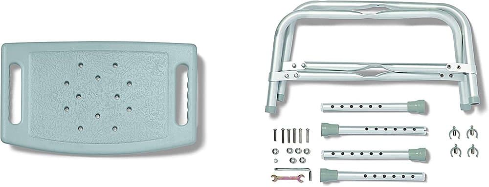 Alt View 11. Medline - Heavy Duty Shower Chair Bath Bench Without Back - gray.
