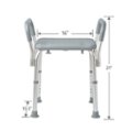 Left. Medline - Bath Bench with Arms - gray.