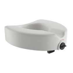 Medline - Elevated Toilet Seat Riser with Microban Antimicrobial Protection - White - Front_Zoom