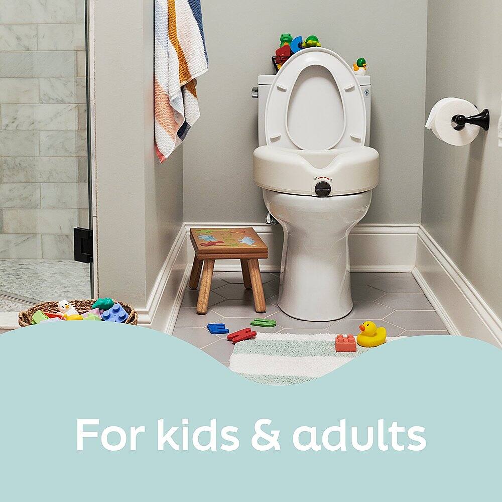 Alt View 12. Medline - Elevated Toilet Seat Riser with Microban Antimicrobial Protection - White.