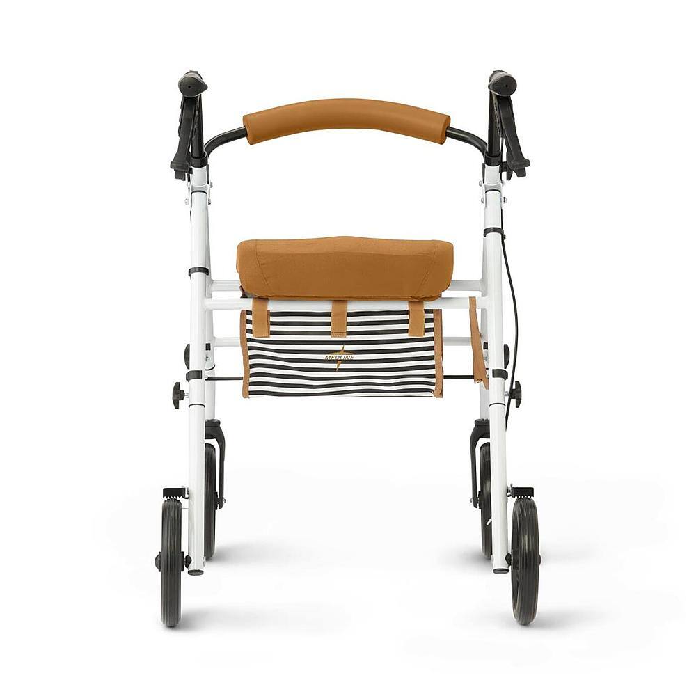Angle. Medline - Sleek Steel Rollators with Microban - White.