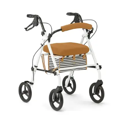 Front. Medline - Sleek Steel Rollators with Microban - White.