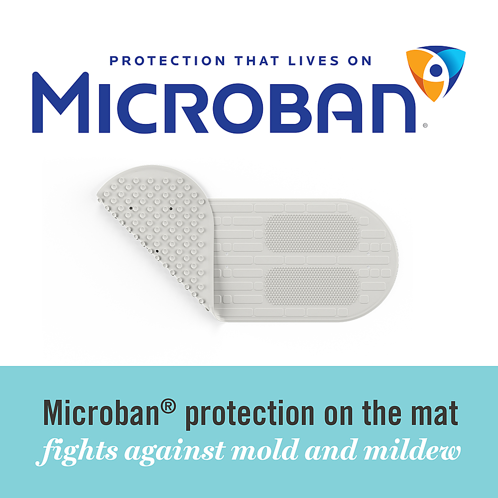 MEDLINE Rubber Bath Safety Mat MICROBAN prevent odor causing bacteria, mold.