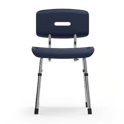 Front. Medline - Bath Chair with Backrest and Microban Protection - blue.