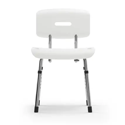 Front. Medline - Bath Chair with Backrest and Microban Protection - white.