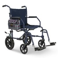 Medline - Foldable Transport Chair with Microban - Navy - Front_Zoom