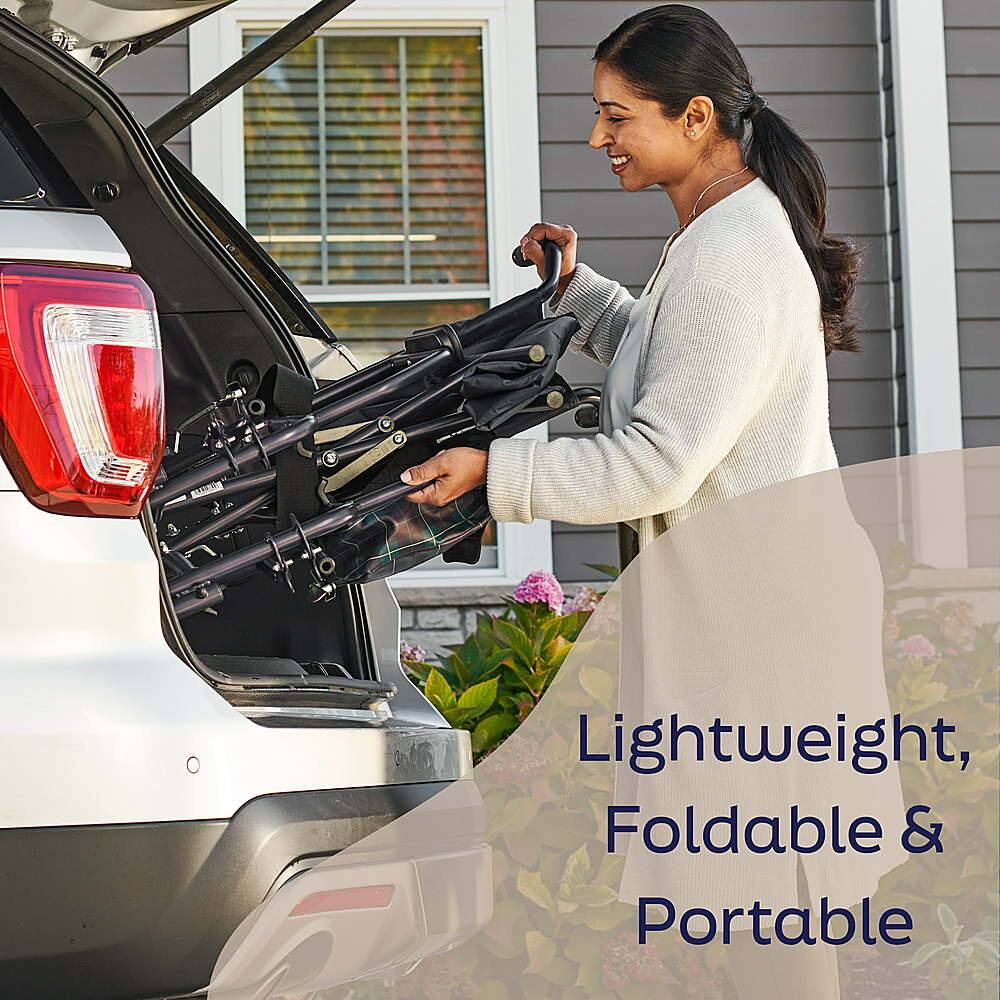 Left. Medline - Foldable Transport Chair with Microban - Navy.