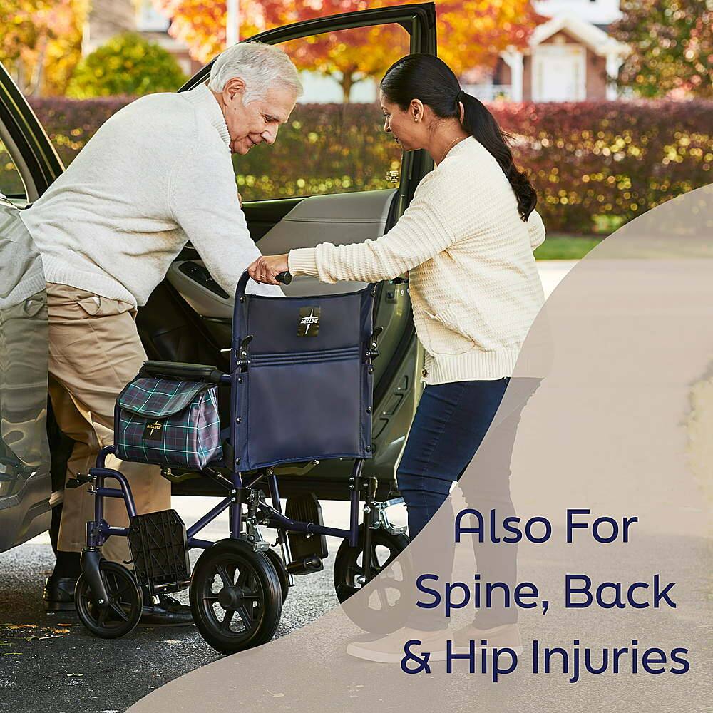 Alt View 11. Medline - Foldable Transport Chair with Microban - White.