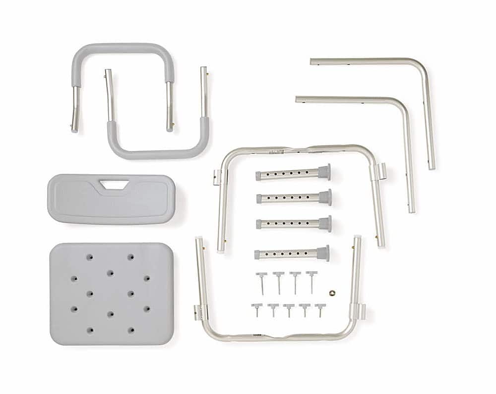 Alt View 13. Medline - Shower Chair with Back and Padded Arms - gray.