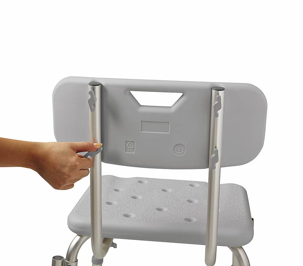 Alt View 16. Medline - Shower Chair with Back and Padded Arms - gray.