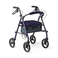 Medline - Sleek Steel Rollators with Microban, 300lb Weight Capacity - Navy - Front_Zoom