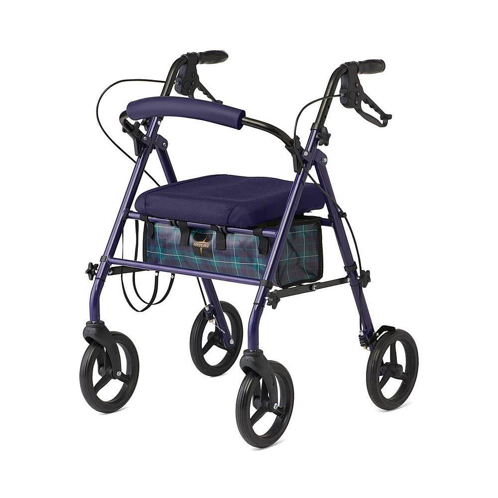 Alt View 11. Medline - Sleek Steel Rollators with Microban, 300lb Weight Capacity - Navy.