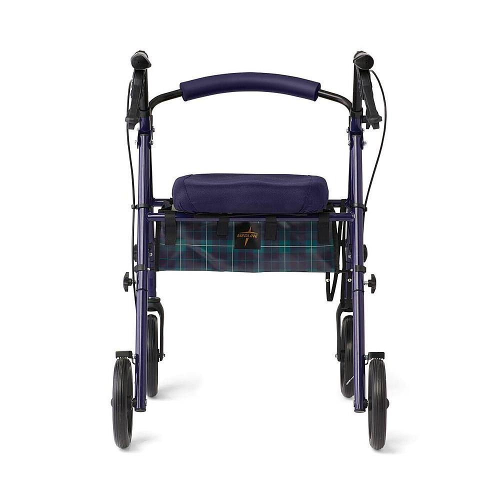 Left. Medline - Sleek Steel Rollators with Microban, 300lb Weight Capacity - Navy.