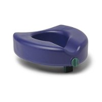 Medline - Elevated Toilet Seat Riser with Microban Antimicrobial Protection - Navy - Front_Zoom