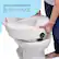 Left. Medline - Elevated Toilet Seat Riser with Microban Antimicrobial Protection - Navy.