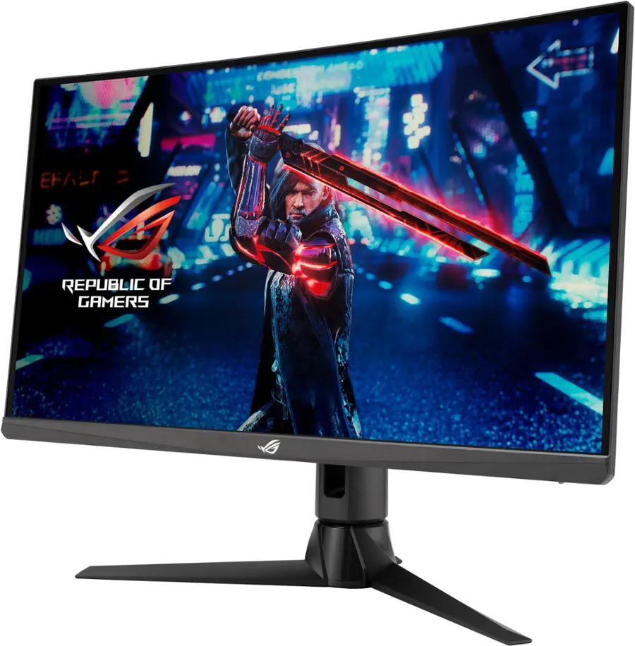 Left. ASUS - ROG Strix 27" LED WQHD FreeSync Gaming Monitor with HDR (DisplayPort, HDMI) - Black.