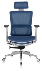 Nouhaus - Rewind Ergonomic Office Chair With Retractable Footrest - BLUE - Front_Zoom