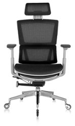Nouhaus - Rewind Ergonomic Office Chair With Retractable Footrest - BLACK - Front_Zoom
