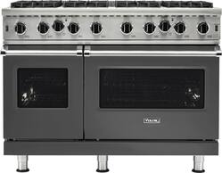 Viking - 5-Series 48"W Gas Open Burner Range - Gray - Front_Zoom