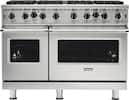 Front. Viking - 5-Series 48"W Gas Open Burner Range - Stainless Steel.